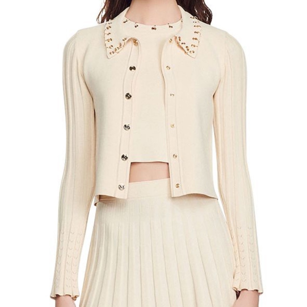 Aura Grommet Collar Cardigan